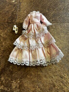 Topper Dawn doll clothes Cindi Joy pink gown with lace